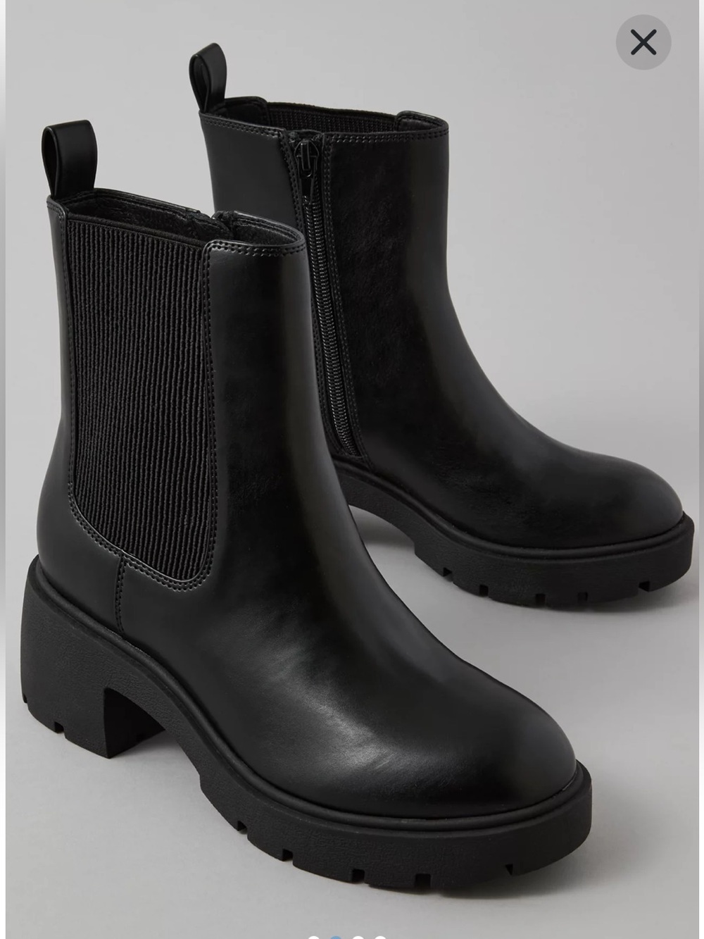 ▪️American Eagle Hutch Bootie Black Chunky Chelsea Block Heel Boots Size 10 EUC!